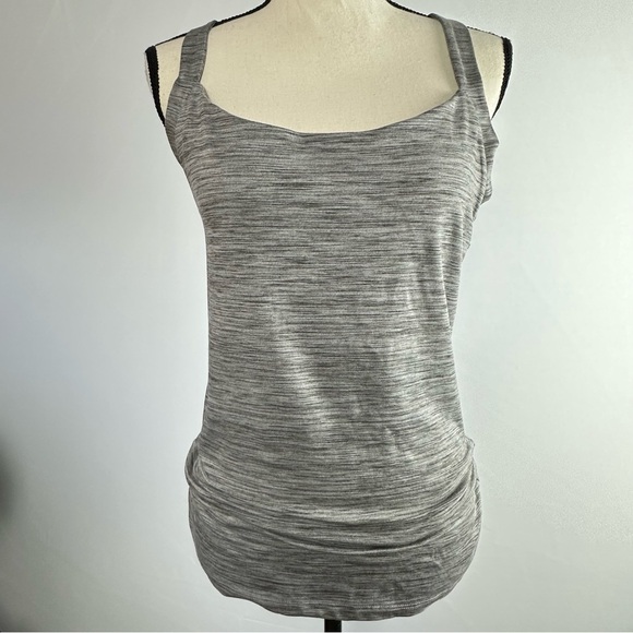 EDDIE BAUER heathered grey crossback athletic tank top - size medium - Picture 1 of 5